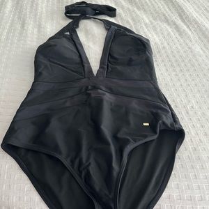 Ted Baker deep plunging neckline one piece bathing suit